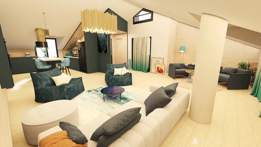 #OceanContest_Roof contemporary Blue 3d design renderings