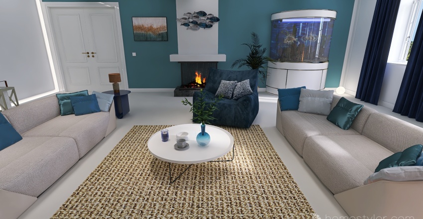 Costal #OceanContest- Sassa Blue Livingroom 3d design renderings