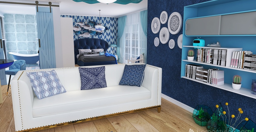 #OceanContest Blue Loft Interior Design Render