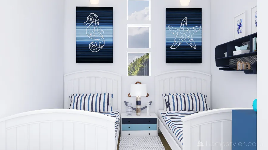 #OceanContest - Summer Breeze Blue 3d design renderings