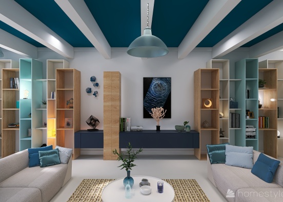 #OceanContest- Sassa Blue Livingroom Design Rendering