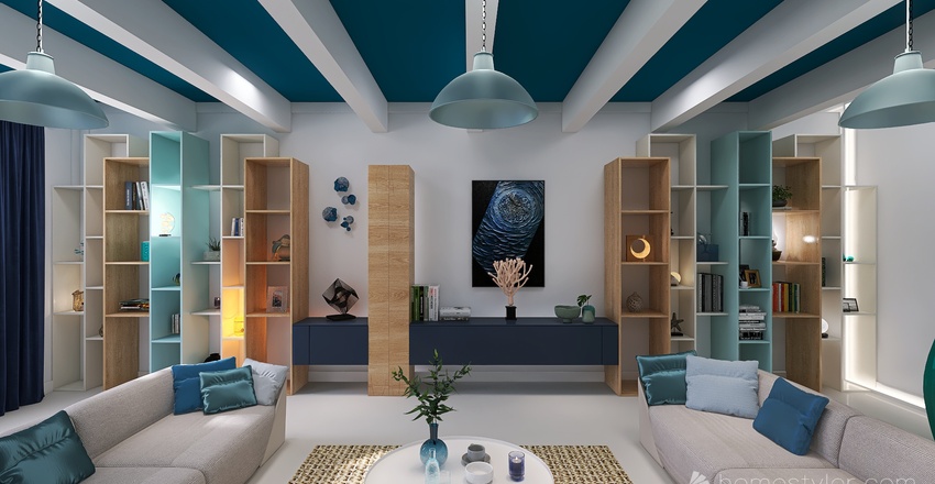 #OceanContest- Sassa Blue Livingroom Interior Design Render