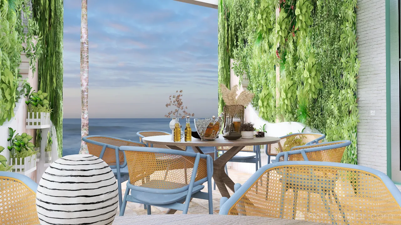 Costal Blue Terrace 3d design renderings