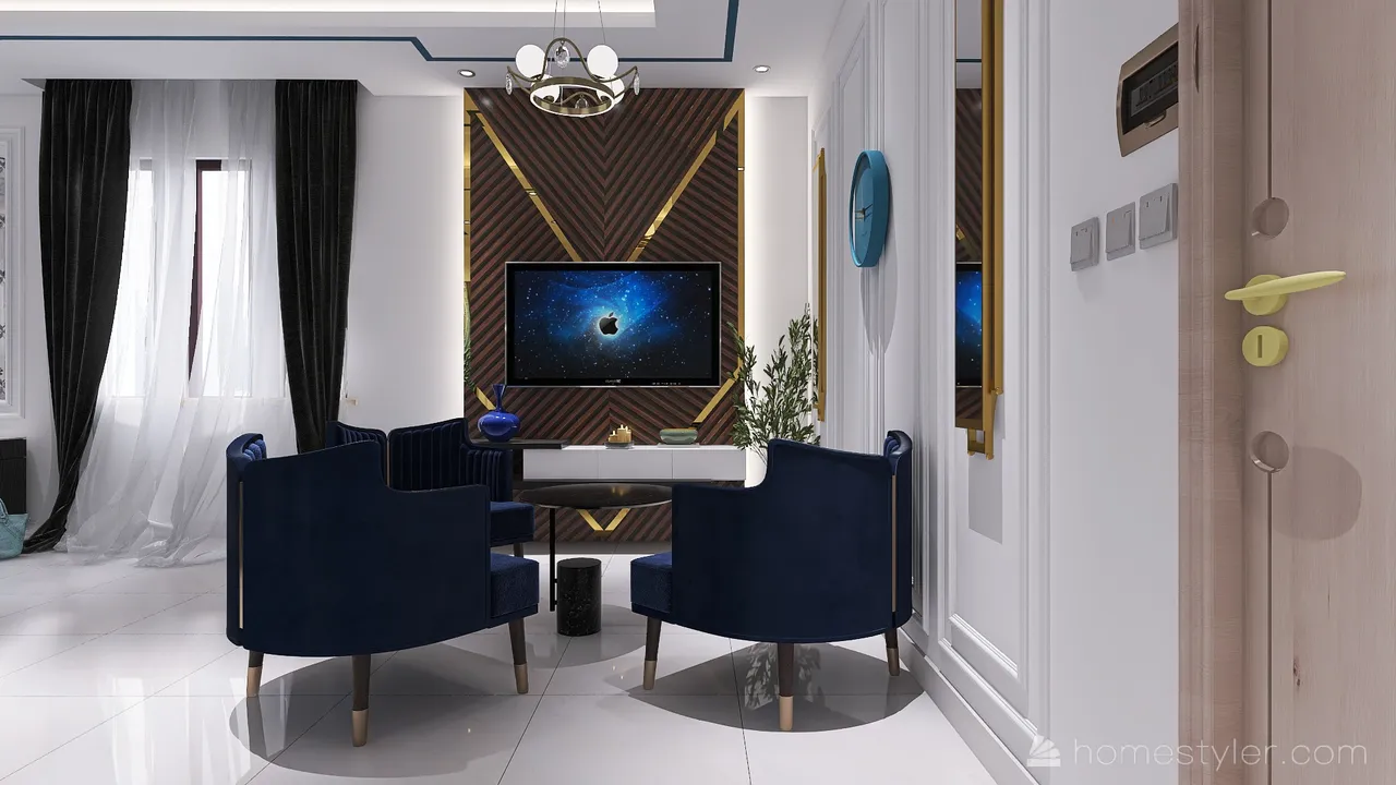 Blue MasterBedroom 3d design renderings