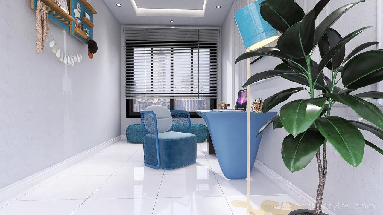 Blue Balcony 3d design renderings