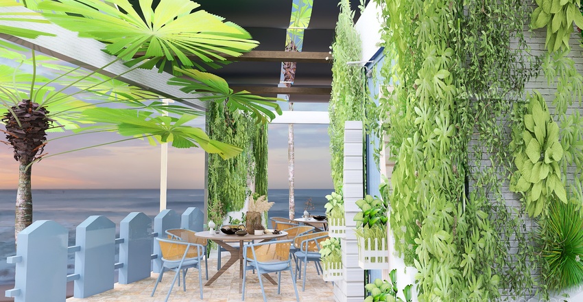 Costal Blue Terrace 3d design renderings