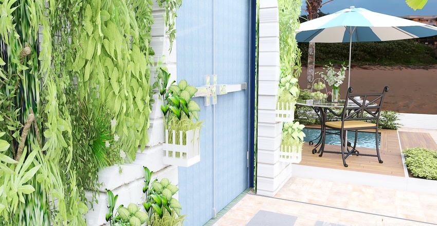 Costal Blue Terrace 3d design renderings