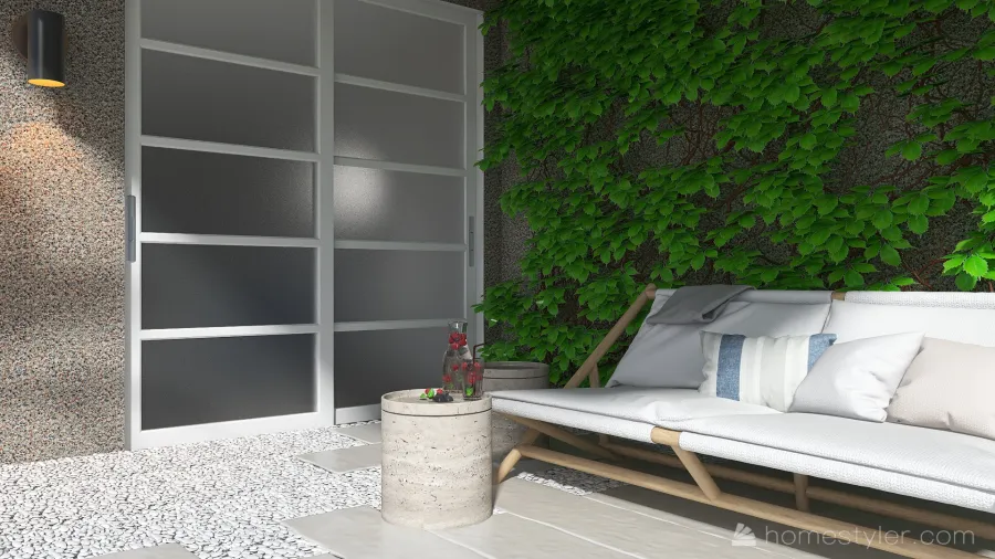 Blue Courtyard 3d design renderings