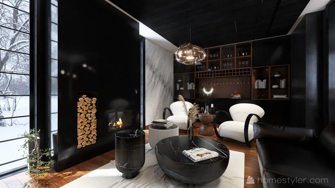 THE BLACK apartment 3d design renderings