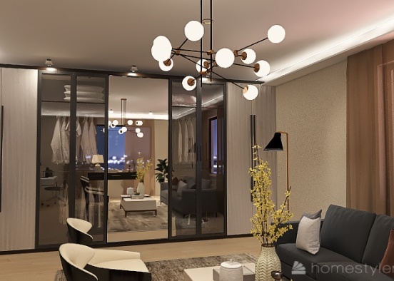 #Modern Classic/ Mid Century Living Room Design Rendering