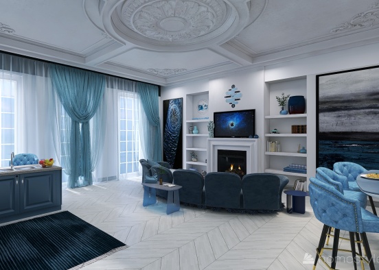 #OceanContest - Blues Apartment Design Rendering