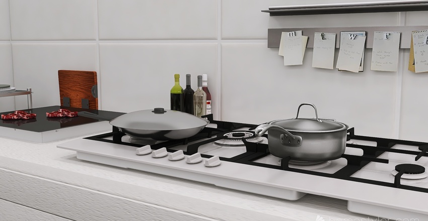 Costal Blue Kitchen 3d design renderings