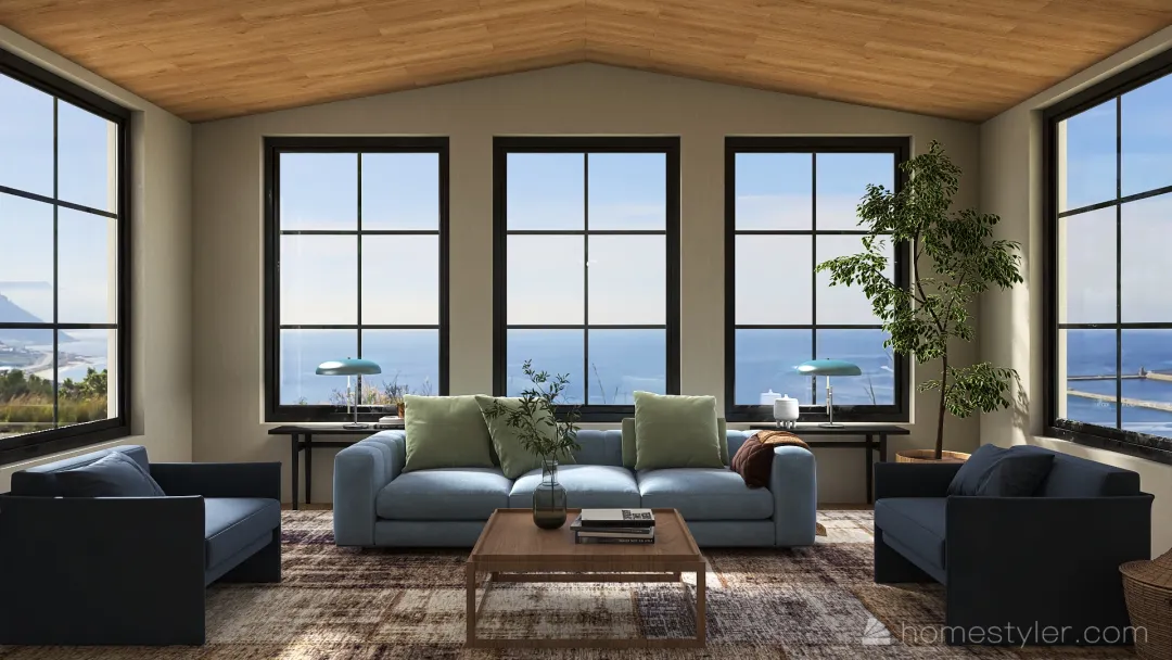 Costal #OceanContest Ocean View Villa Blue 3d design renderings