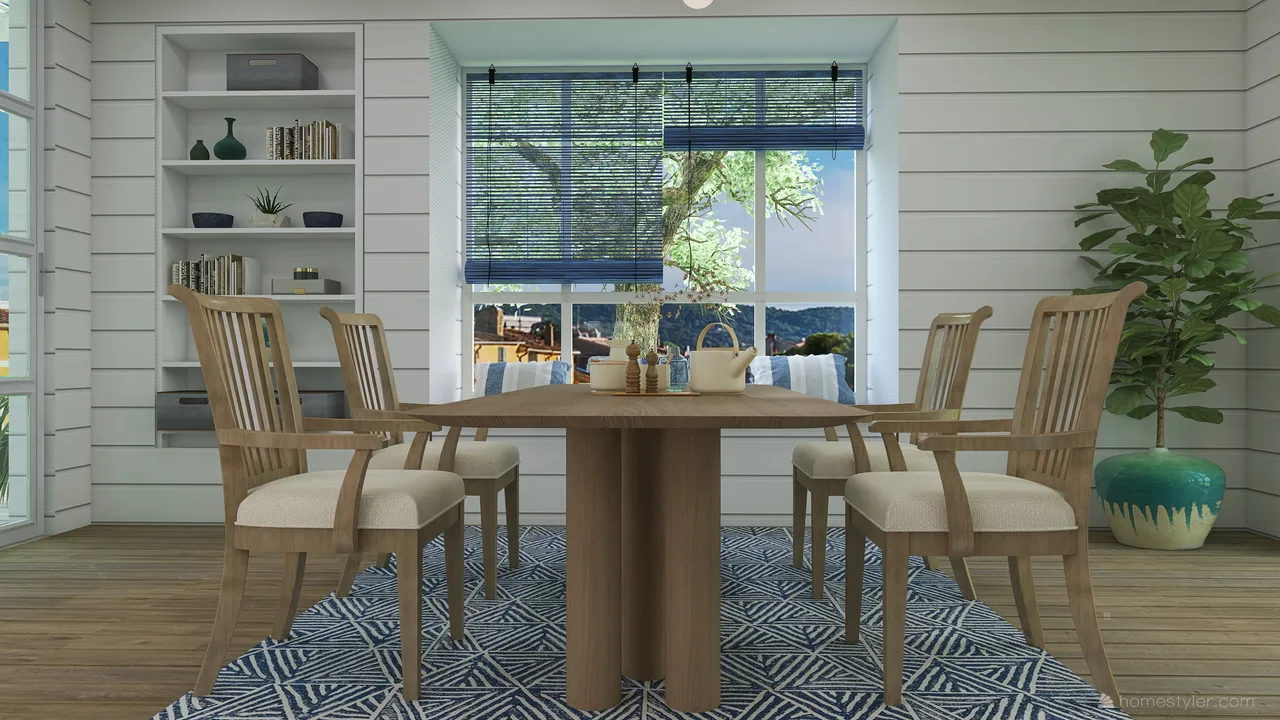 Costal Blue Kitchen 3d design renderings