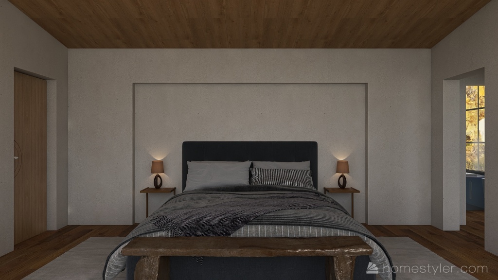 Costal Blue Primary Bedroom 3d design renderings