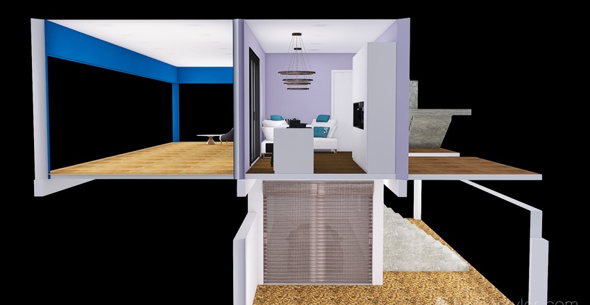 40ft Self-build off-grid home! Interior Design Render
