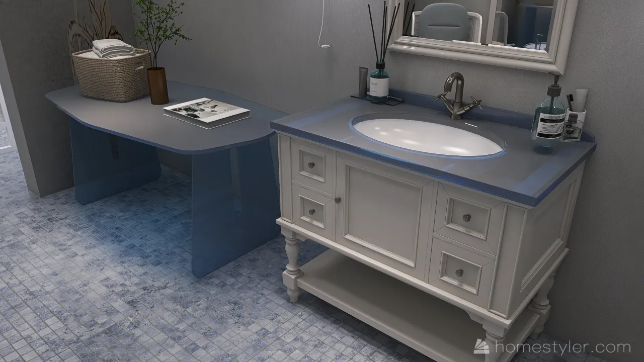 Costal Blue CloakRoom 3d design renderings