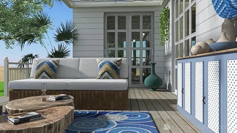 Costal Blue Terrace 3d design renderings