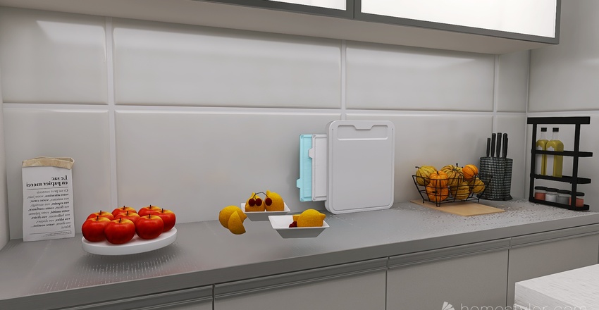 Costal Blue Kitchen 3d design renderings