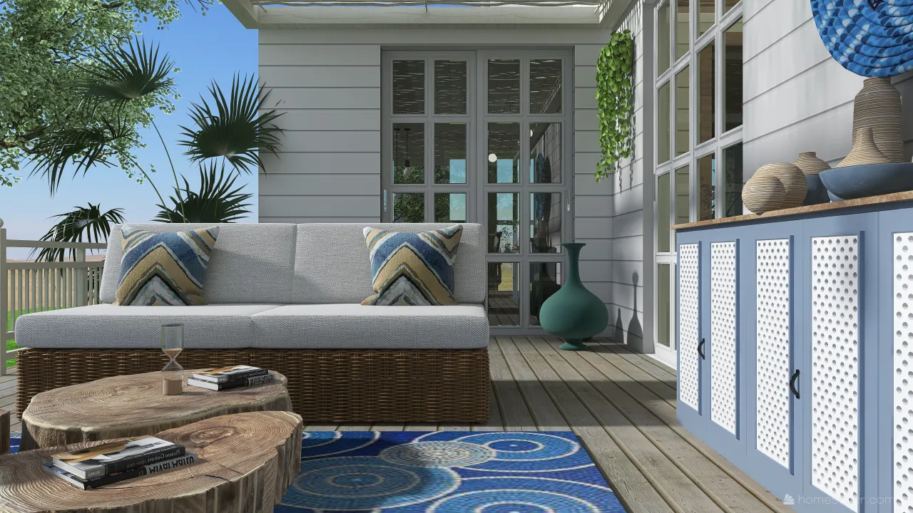 Costal Blue Terrace 3d design renderings