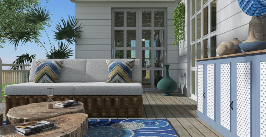 Costal Blue Terrace 3d design renderings