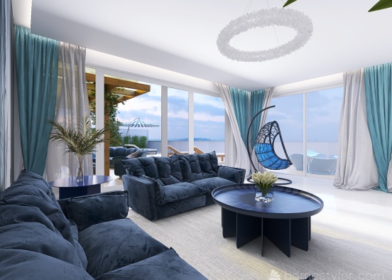 Costal #OceanContest   Summer vibes in a beachy interior design Design Rendering