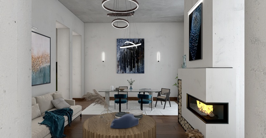 Costal Blue Stairwell 3d design renderings