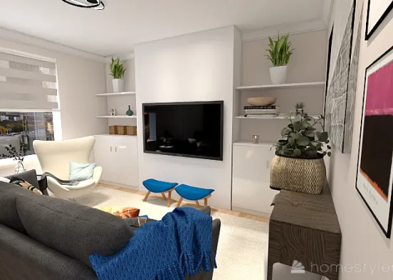Living Room blank slate Design Rendering
