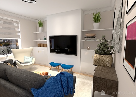 Living Room blank slate Design Rendering