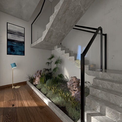 Costal Blue Stairwell 3d design renderings