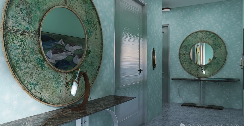 Costal Blue Corridor 3d design renderings