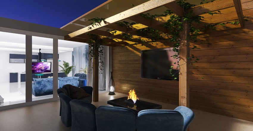 Costal Blue Terrace 3d design renderings