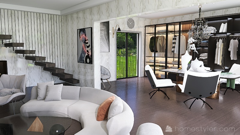 Sala comune NO-STYLE di Luca Faltracco 3d design renderings