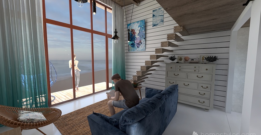 #OceanContest - Beach Cabin 3d design renderings
