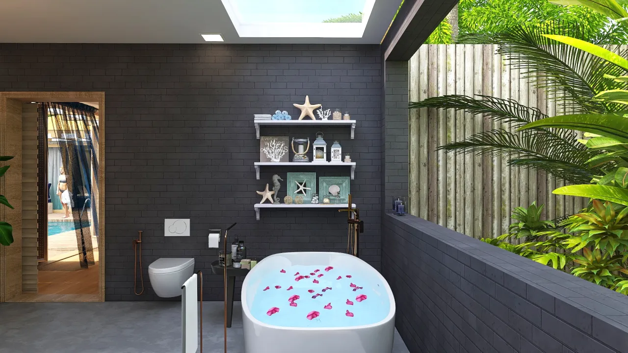 Costal Blue MasterBathroom 3d design renderings