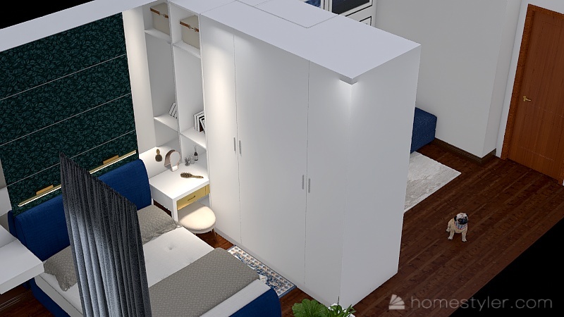 комната белая + кухня капучино 3d design renderings