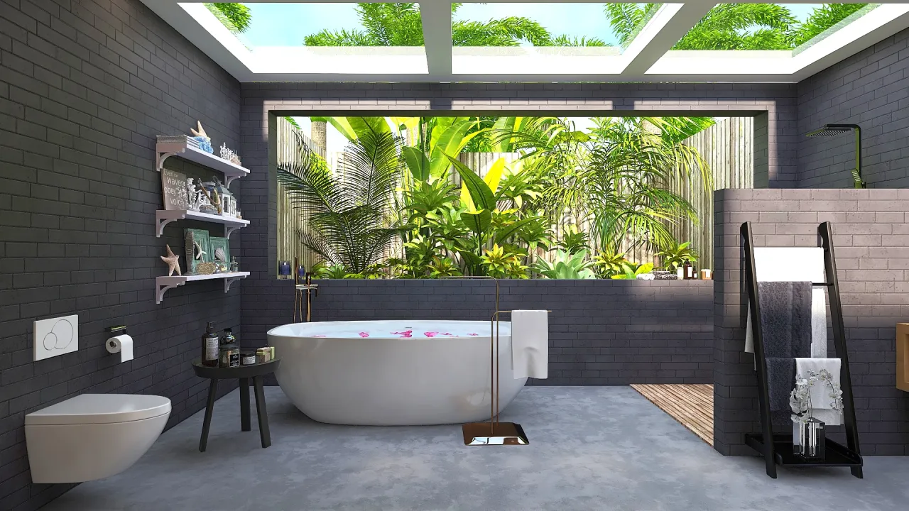 Costal Blue MasterBathroom 3d design renderings