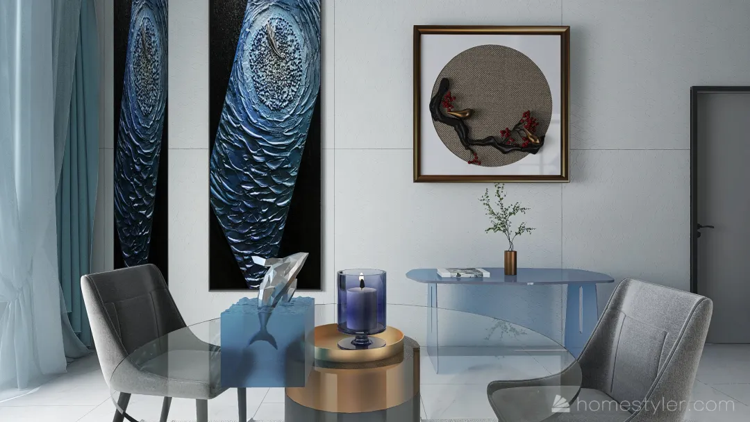#OceanContest- Apartamento dos sonhos Blue 3d design renderings