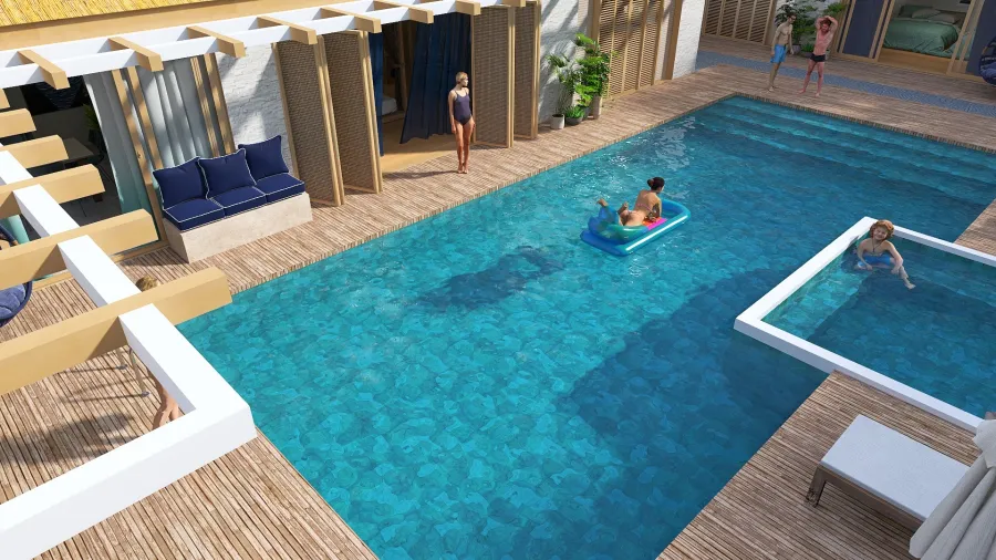 Costal #OceanContest - Ocean Private Villa Resort Blue 3d design renderings