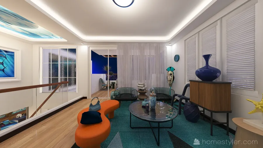 Second Floor Living Room 3d design renderings