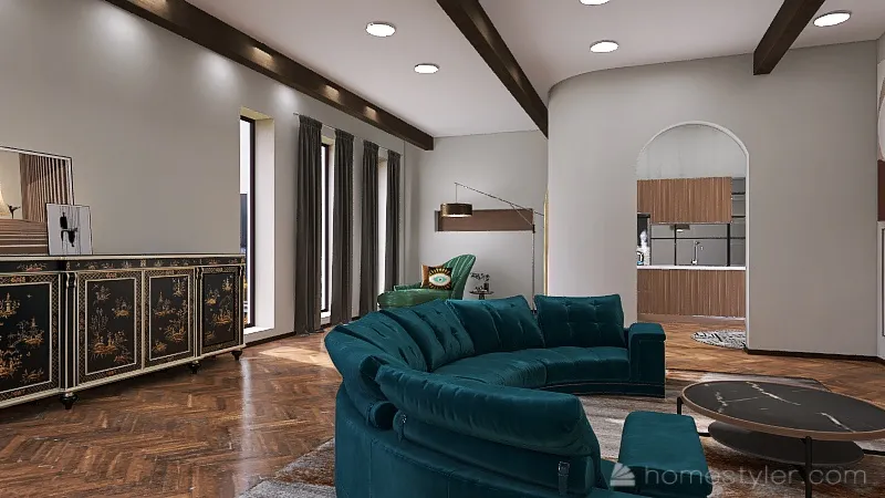 #EmptyRoomContest-Eclectic Apartment 3d design renderings