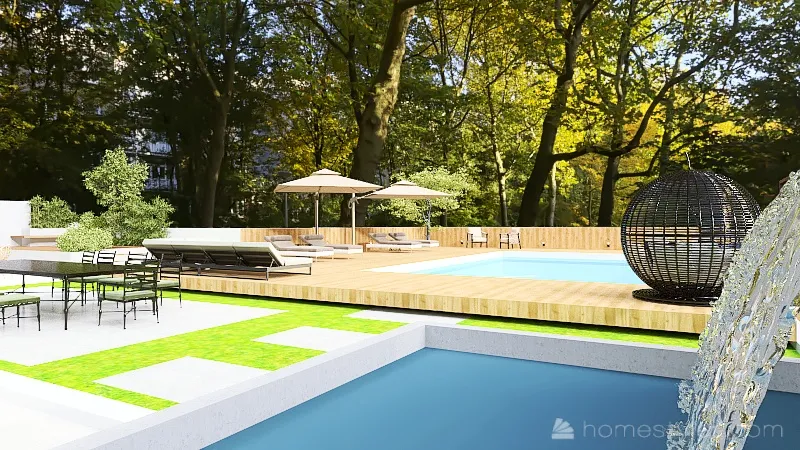 Backyard pool 3d design renderings
