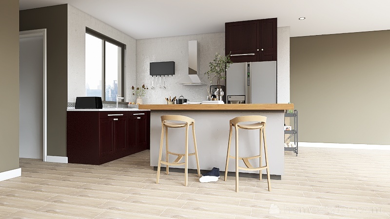 Aparment kitchen 3d design renderings