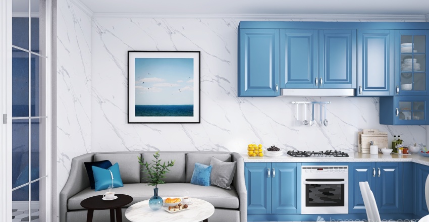 #OceanContest - Кухня-столовая "Океан" 3d design renderings