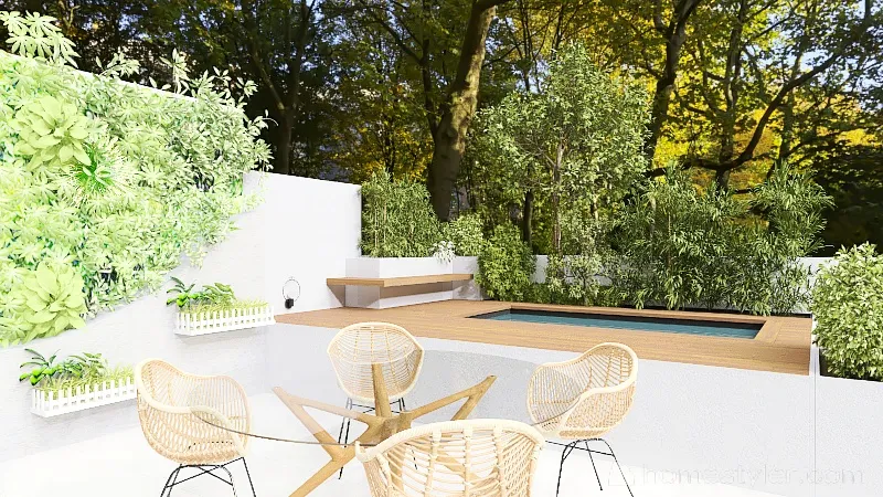 Backyard pool 3d design renderings