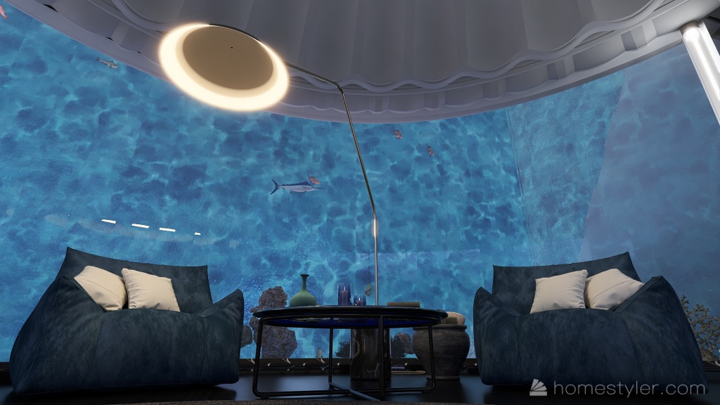 Underwater Hotel room 3d design renderings