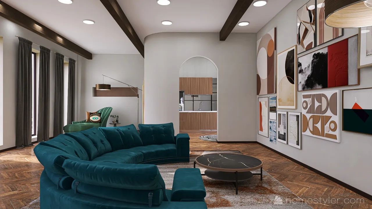 #EmptyRoomContest-Eclectic Apartment 3d design renderings