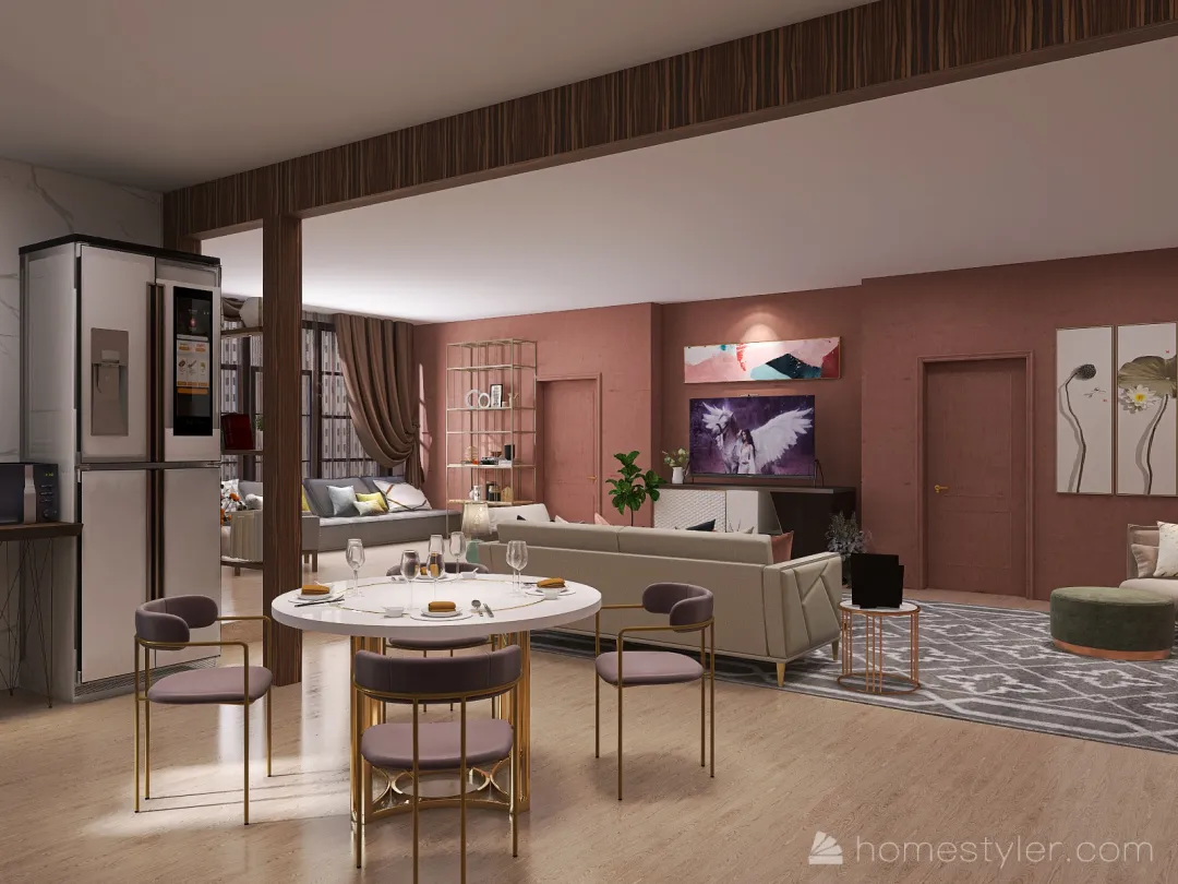 Monica and Rachel's Home - Friends 3d design renderings