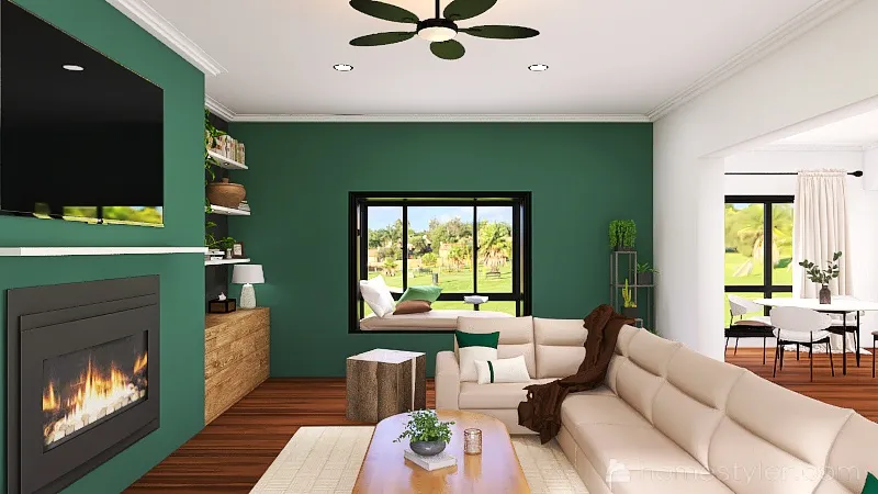 living room project 3d design renderings