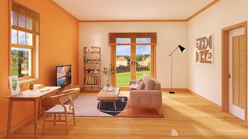橙　北欧スタイル 3d design renderings